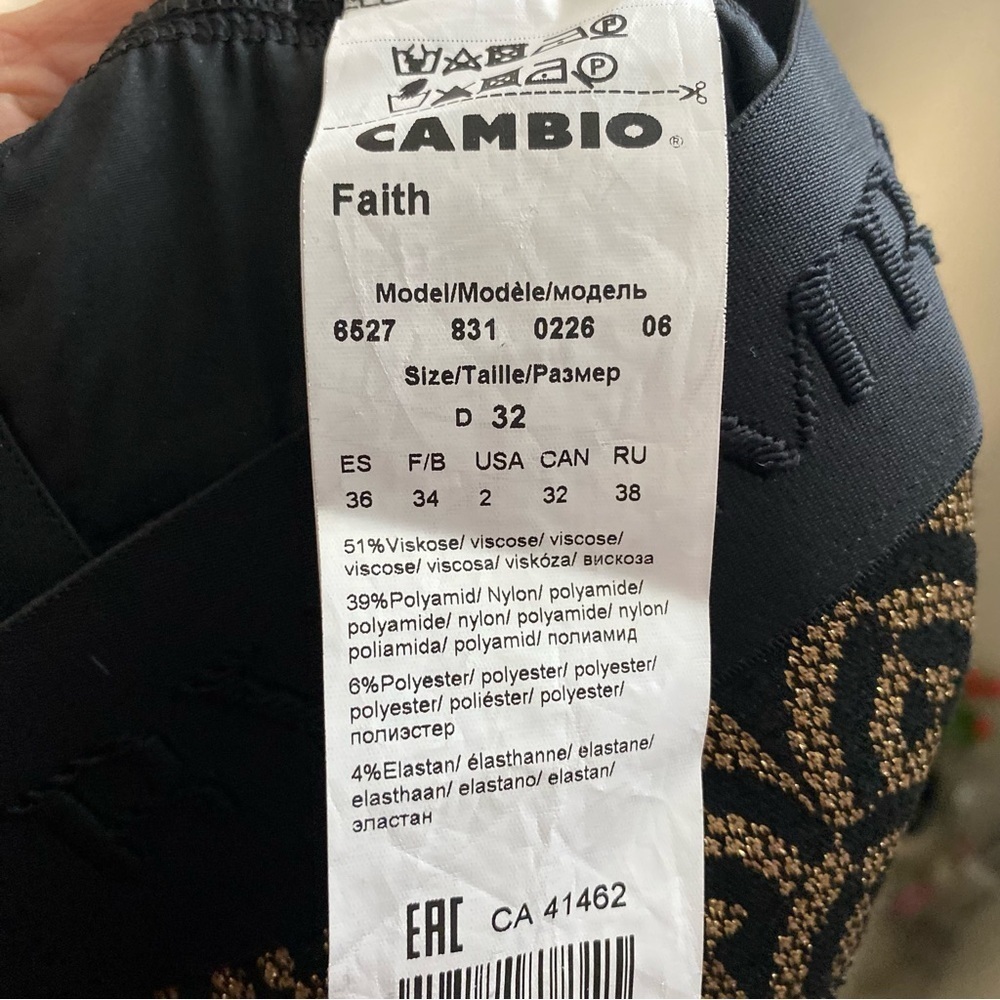 CAMBIO Faith patterned lurex trousers Patterned Black and Gold Women's Pants S2 - Picture 10 of 16